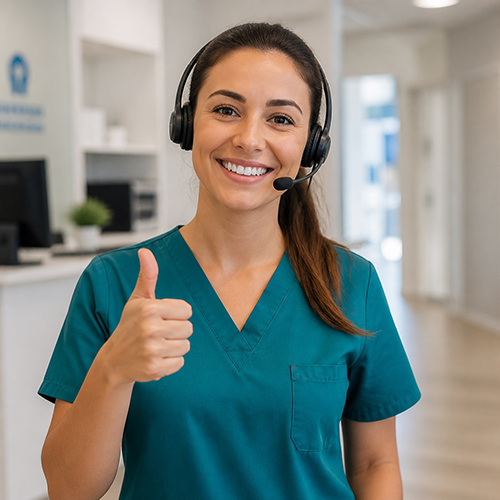 Care team member giving a thumbs up